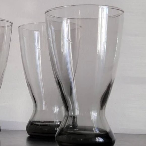 1960s Mid-Century Modern Smoked Glassware - Set of 2 - Picture 7 of 9